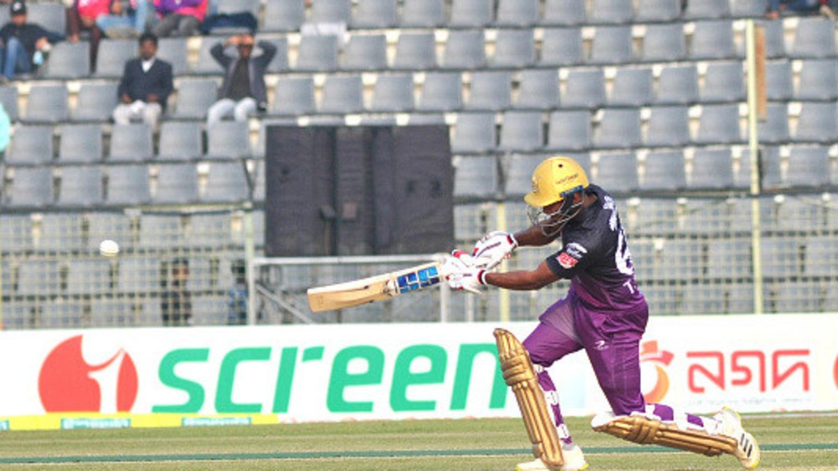 Sylhet, Bangladesh. 29th January 2024. Bangladeshi cricketer TANZID HASAN in action. Sylhet Strikers against Chattogram Challengers, the Bangladesh Premier League at the Sylhet International Stadium
