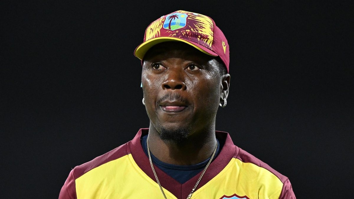 Sherfane Rutherford was forced to bowl at the death against England