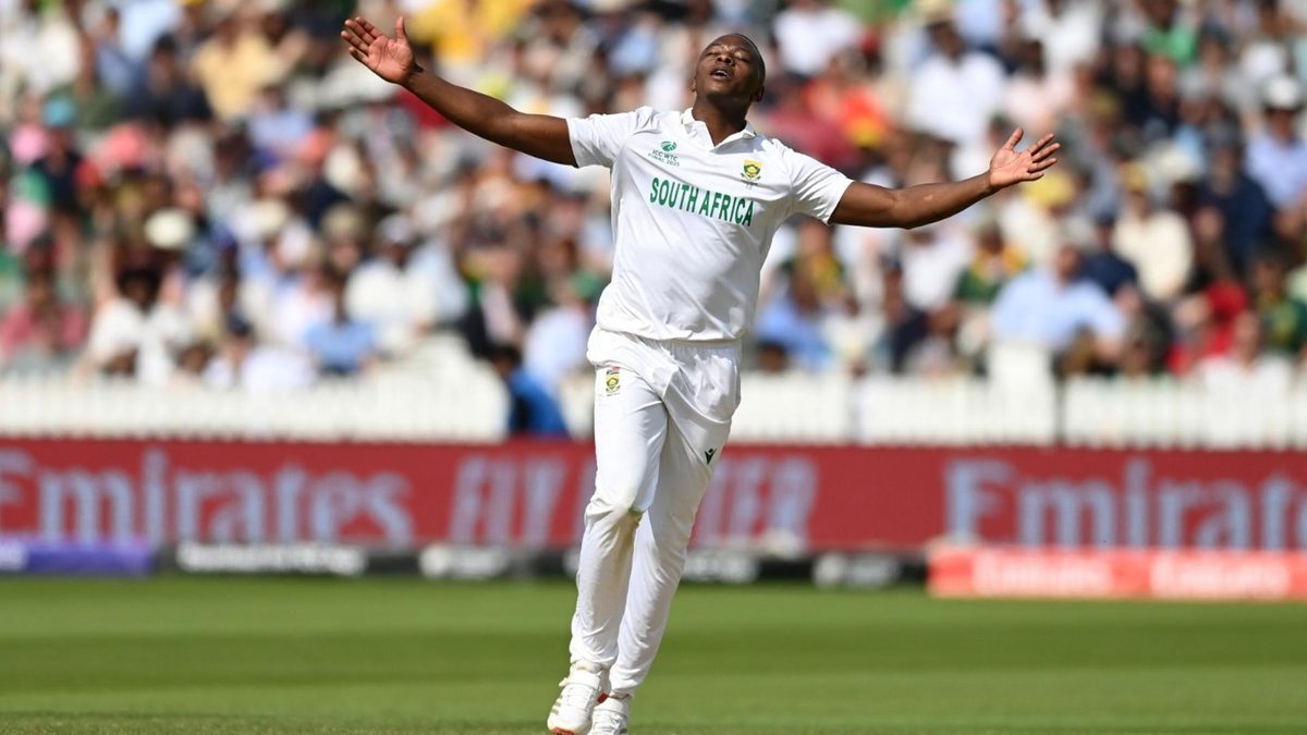 Kagiso Rabada celebrates a wicket in the World Test Championship final at Lord's