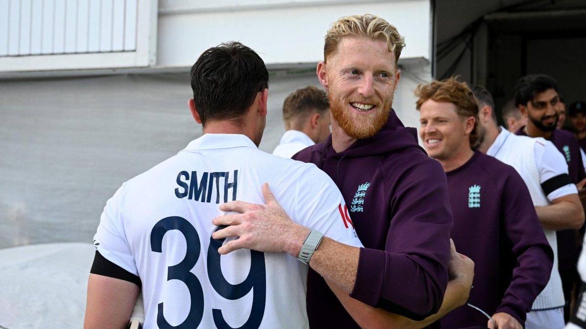 Ben Stokes embraces Jamie Smith after England beat India at Headingley