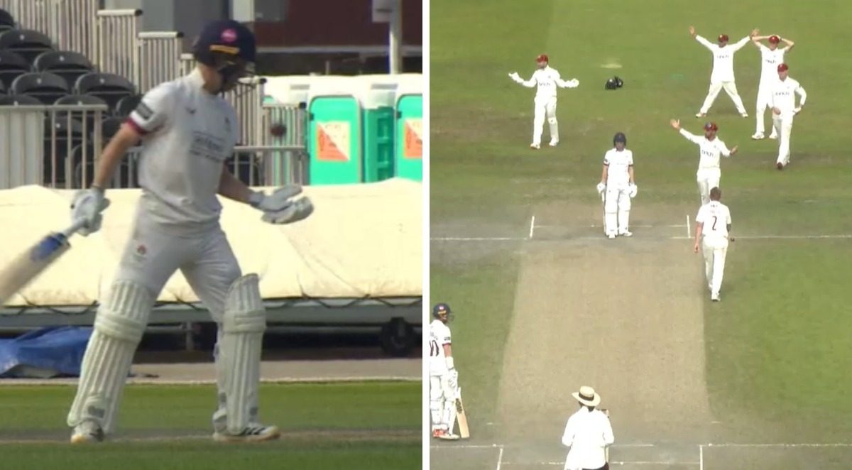 One bounce, one hand? County batter dismissed in bizarre fashion