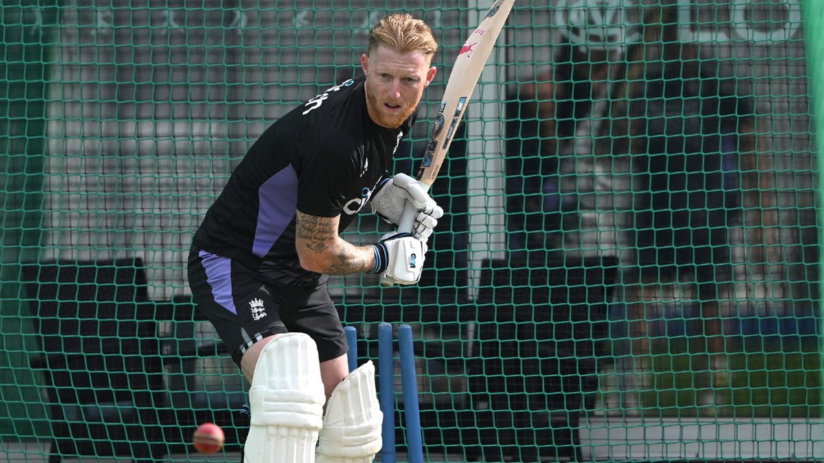 England captain Ben Stokes in batting action during nets ahead of the 2nd Test match between England and Sri Lanka at Lord's