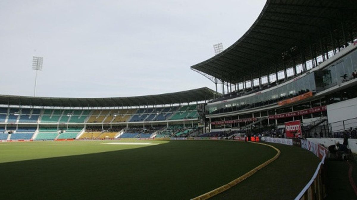 Empty stand during the third day of the first test match between India and South Africa at VCA stadium in Nagpur on Monday