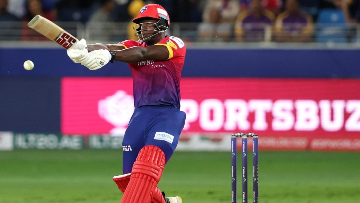Rovman Powell playing for Dubai Capitals