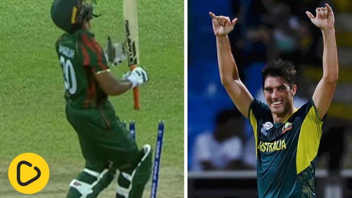Watch: Pat Cummins became the seventh bowler to take a hat-trick in the men’s ICC T20 World Cup, dismissing Mahmdullah, Mahedi Hasan and Towhid Hridoy in three successive deliveries over the span of two overs.