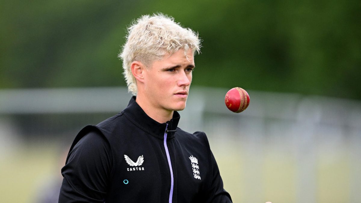 Jacob Bethell looks on at Hagley Oval on November 26, 2024 in Christchurch, New Zealand