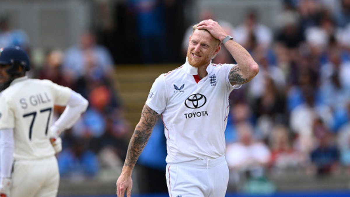 England captain Ben Stokes reacts during day four of the Second Test Match between England and India at Edgbaston on July 05, 2025 in Birmingham, England