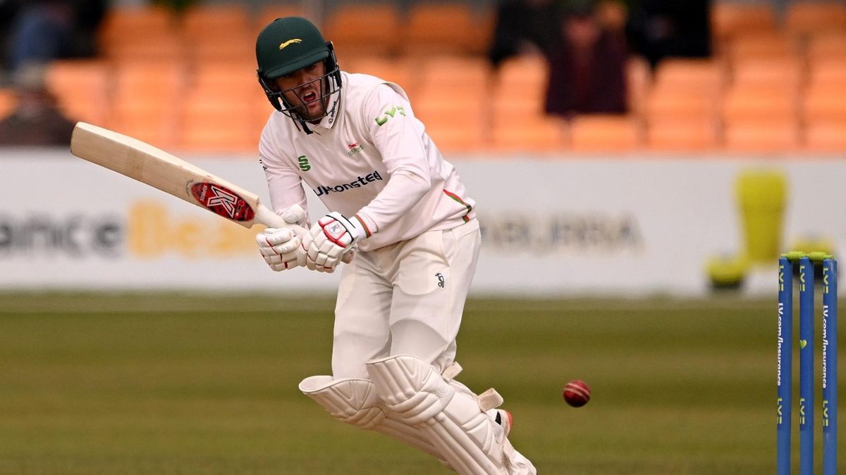 Lewis Hill bats for Leicestershire in the County Championship