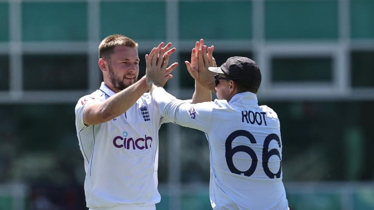 Gus Atkinson and Joe Root celebrate a wicket during the Lord's Test against Sri Lanka, both have made massive gains in the ICC Test rankings