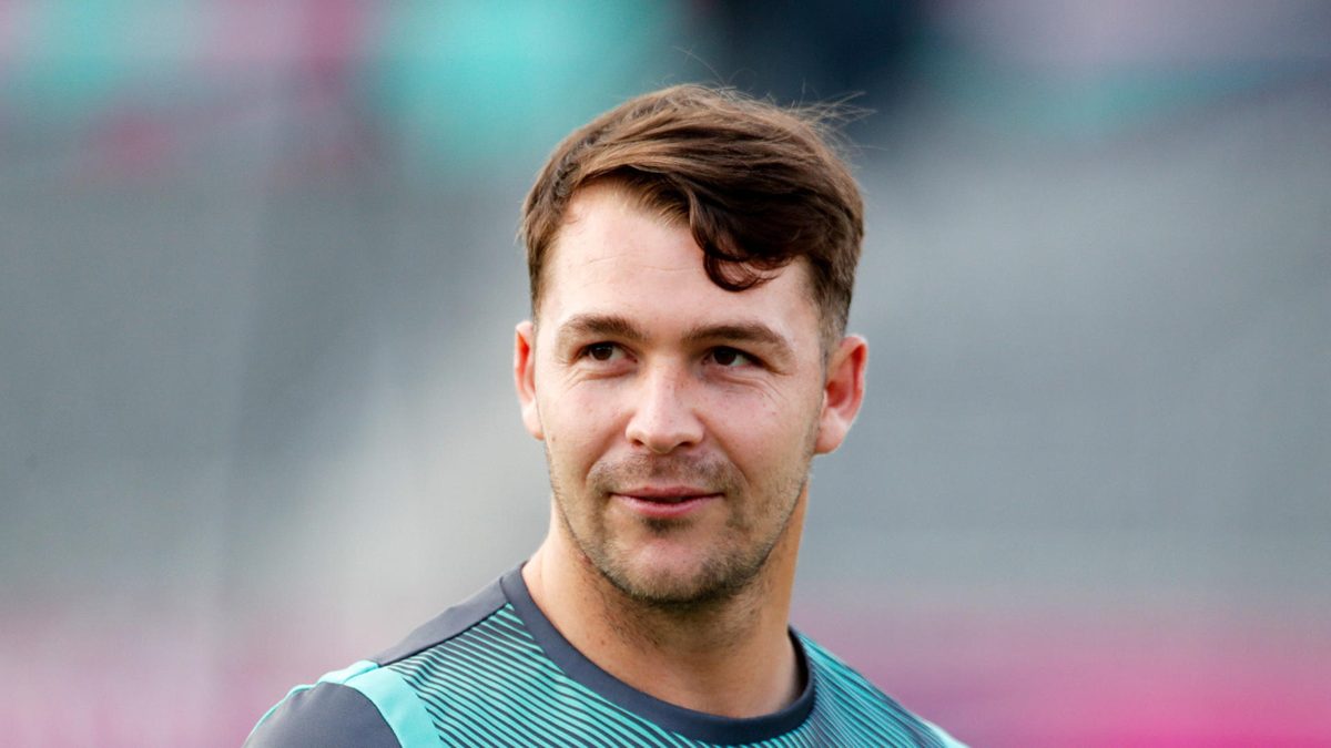 Curtis Campher of Ireland looks on prior to the ICC Men's T20 Cricket World Cup West Indies & USA 2024 match between Canada and Ireland at Nassau County International Cricket Stadium on June 07, 2024 in New York, New York