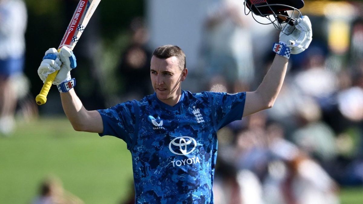 Harry Brook celebrates ODI century in New Zealand