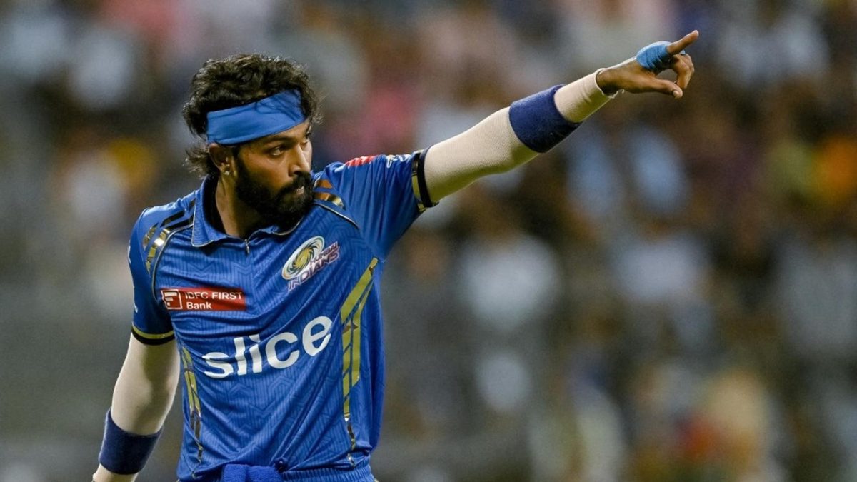 Hardik Pandya gestures during the IPL