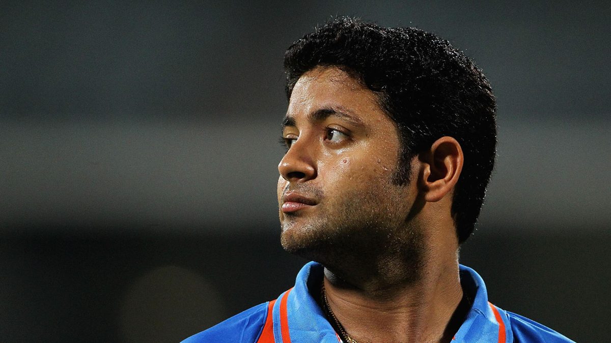 Piyush Chawla of India looks on during the 2011 ICC World Cup Warm up game against India and New Zealand at the MA Chidambaram Stadium on February 16, 2011 in Chennai, India