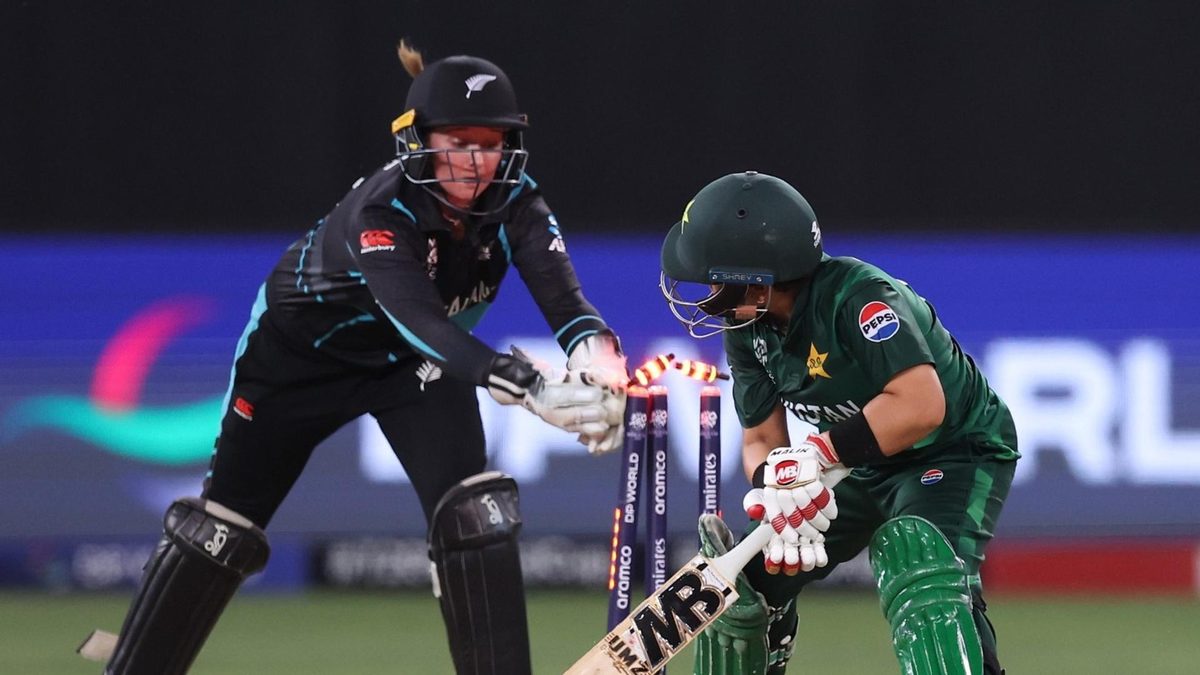 Pakistan collapsed to 56 all-out in their final game of the women's T20 World Cup against New Zealand