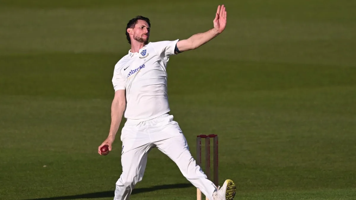 Fynn Hudson-Prentice bowls for Sussex