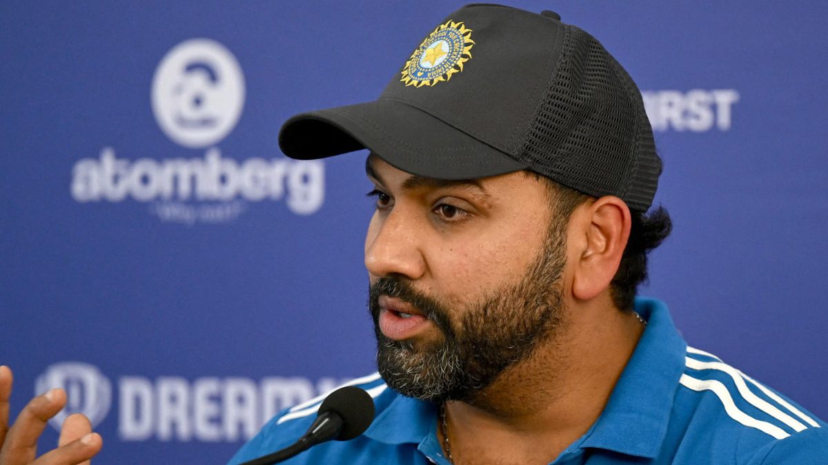Indian cricket captain Rohit Sharma reacts during a press conference in Mumbai on January 18, 2025. Out-of-form captain Rohit Sharma will lead India in the one-day international home series against England and at next month's Champions Trophy, selectors said on January 18