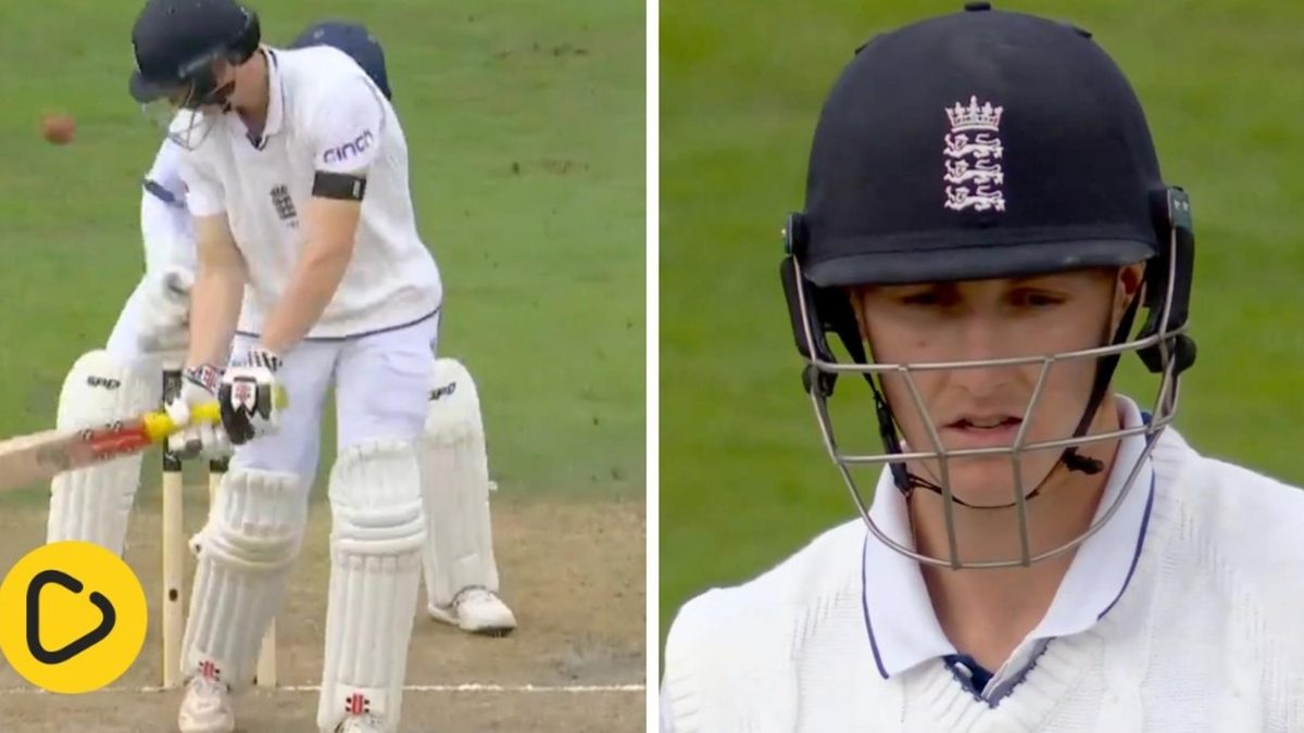 Harry Brook was bowled by a jaffa from Prabath Jayasuriya at Old Trafford