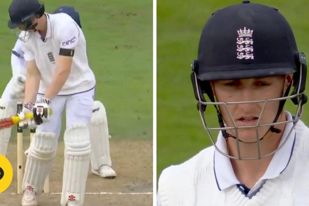 Watch: Prabath Jayasuriya produces 'absolute jaffa' out of nowhere to leave Harry Brook stunned