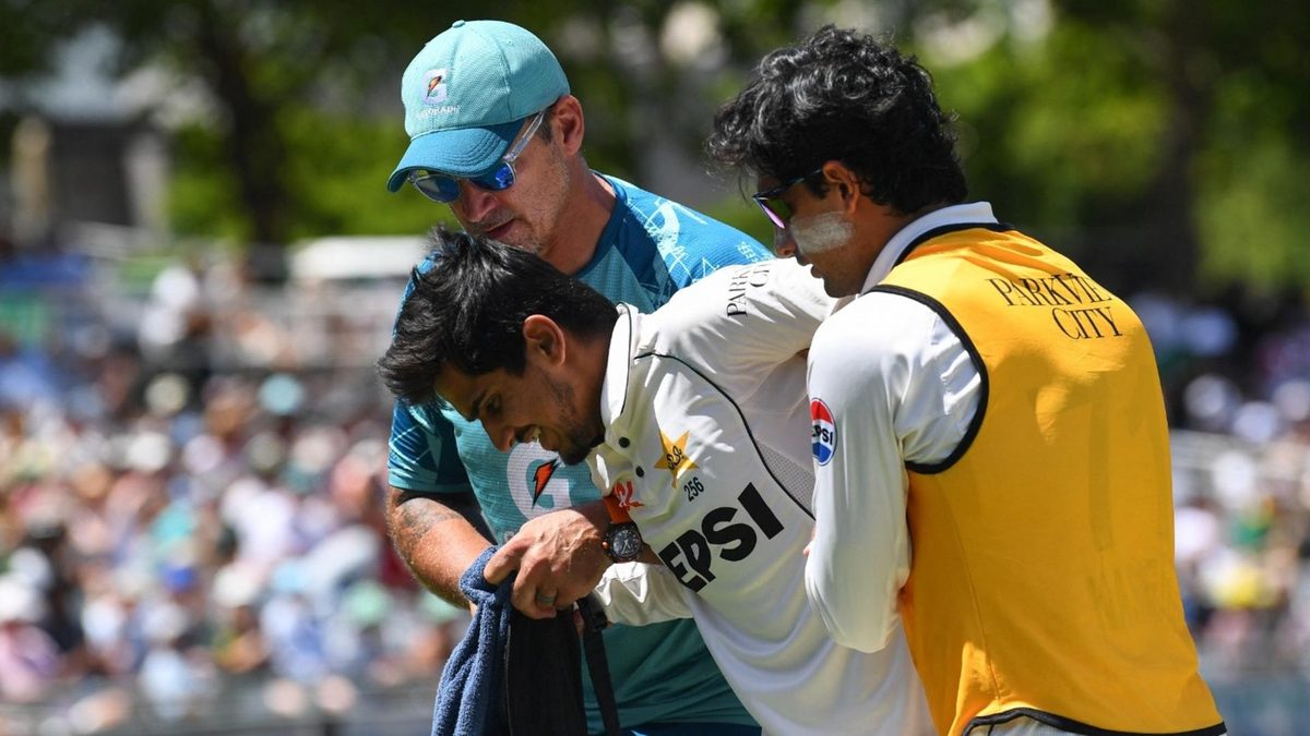 Saim Ayub is supported off the field in Cape Town after suffering an ankle injury on day one of Pakistan's second Test against South Africa