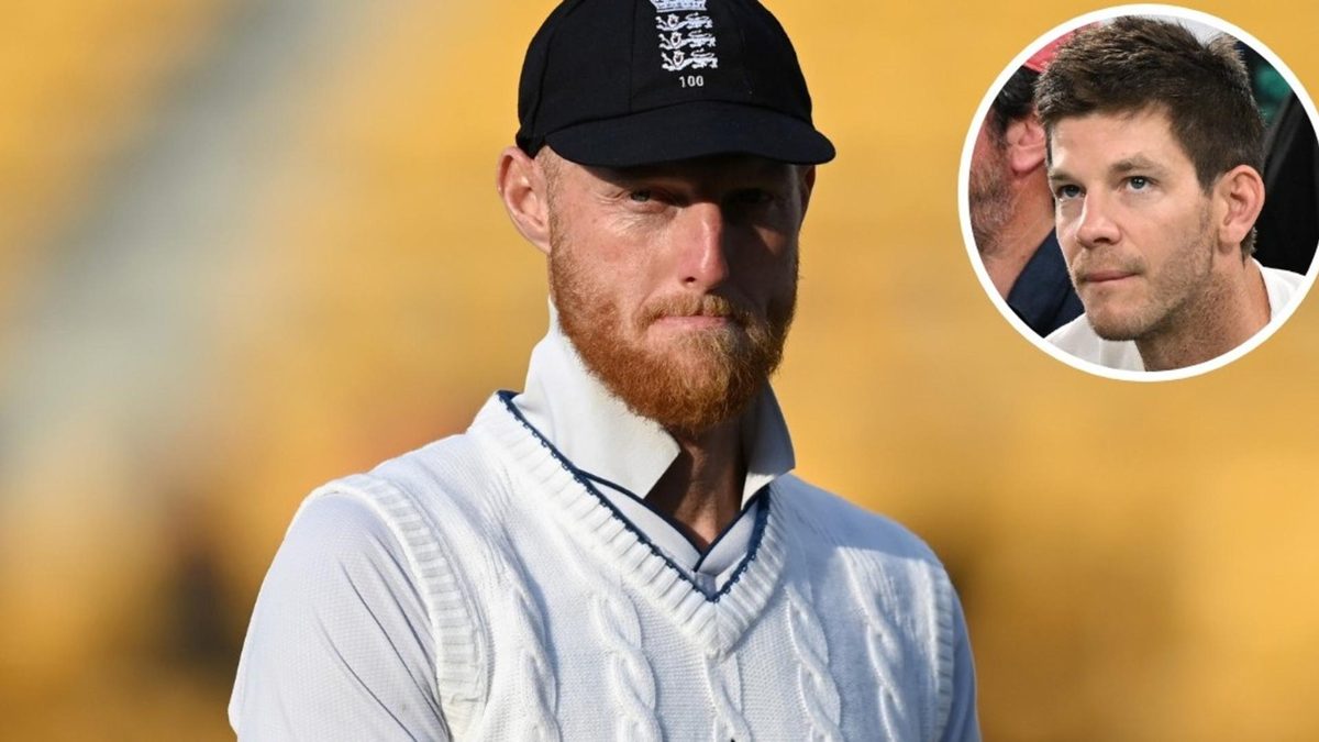 England Test captain Ben Stokes with former Australia skipper Tim Paine inset