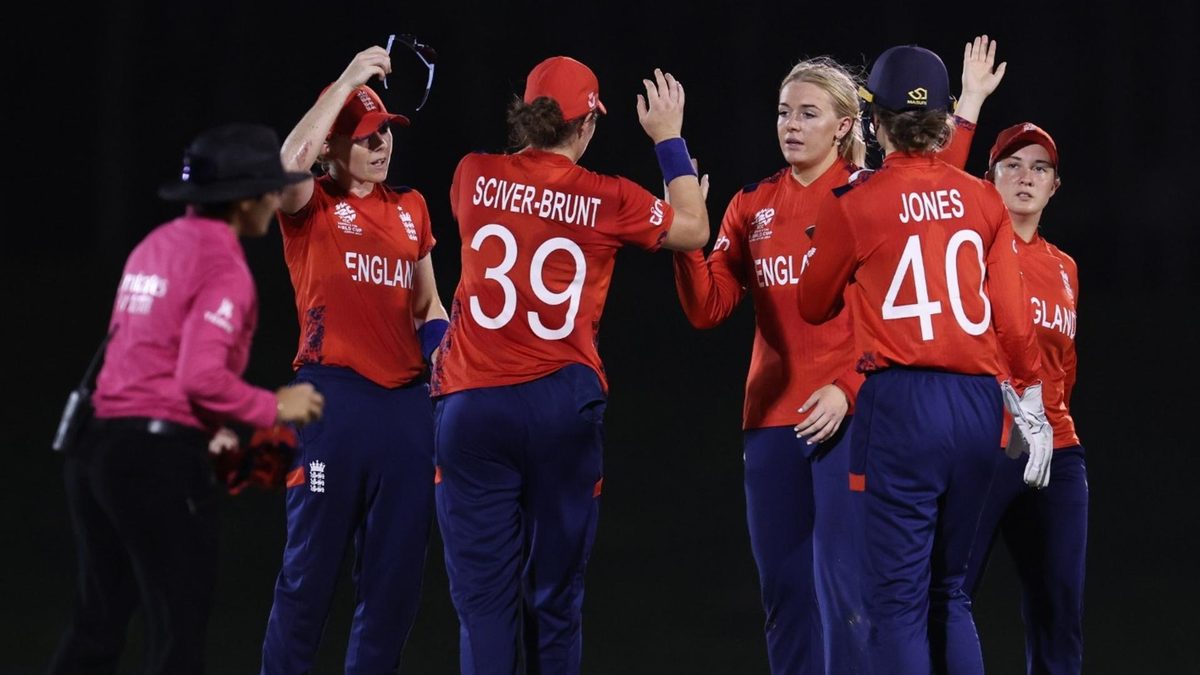England players during the warm-up match for the 2024 women's T20 World Cup