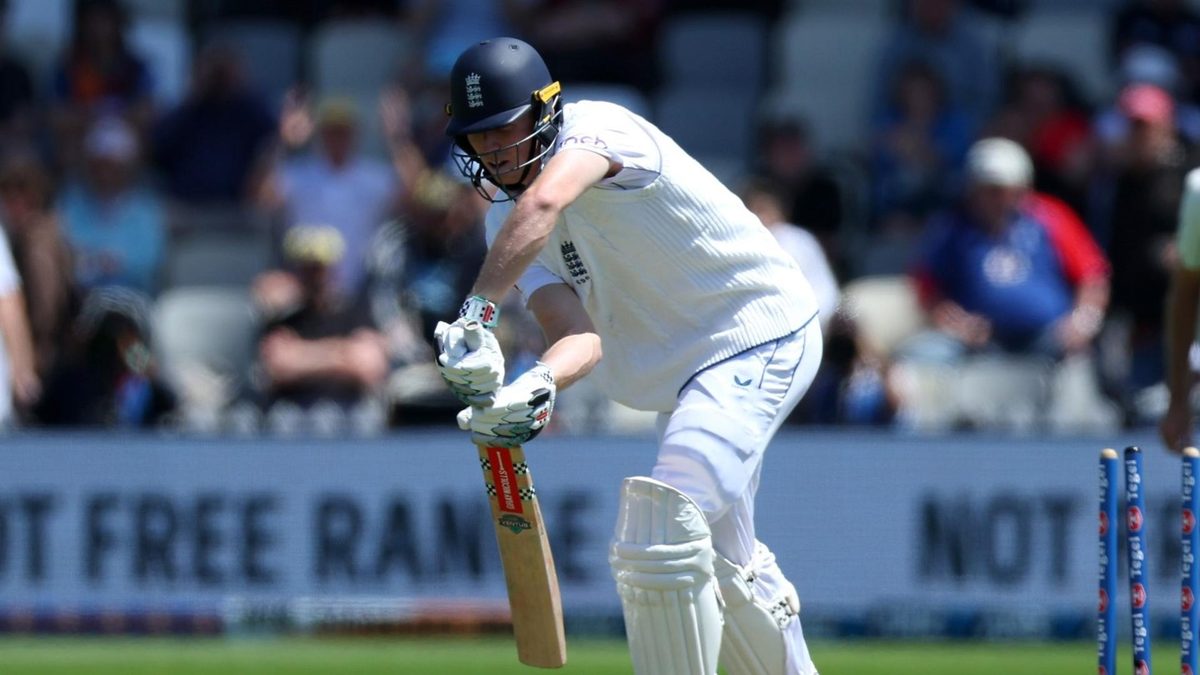 Zak Crawley bowled during the first morning of England's second Test against New Zealand