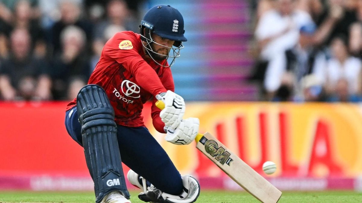 Ben Duckett during England's T20I series against West Indies