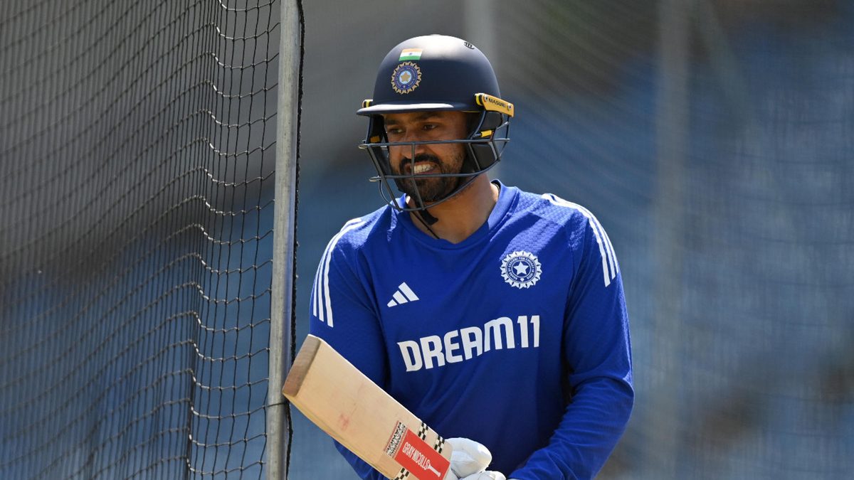 Karun Nair of India during a nets session at Headingley on June 19, 2025 in Leeds, England