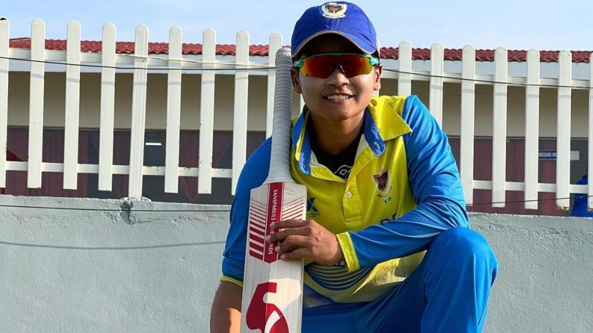 Tanusree Sarkar poses with bats