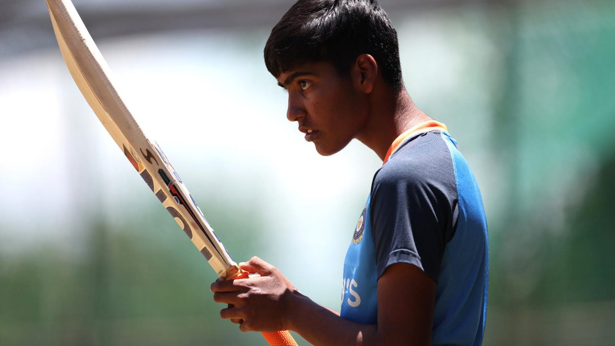 Shweta Sehrawat of India takes part in a net session prior to the ICC Women's U19 T20 World Cup 2023 Final at JB Marks Oval on January 28, 2023 in Potchefstroom, South Africa.