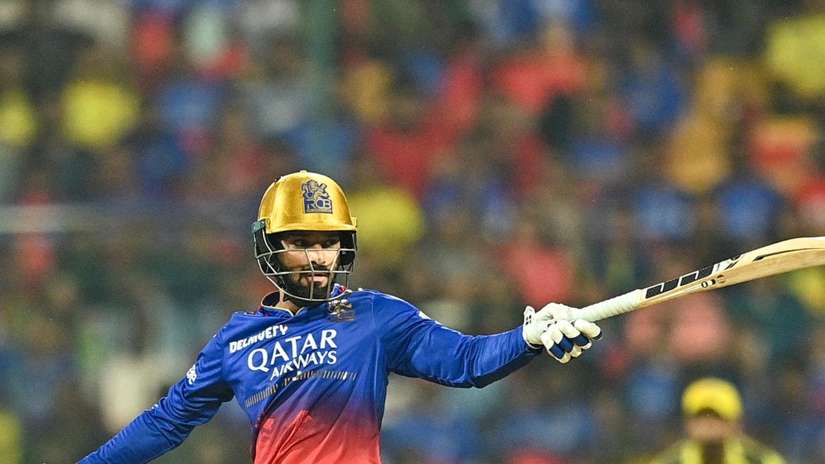 Royal Challengers Bengaluru's Rajat Patidar plays a shot during the Indian Premier League (IPL) Twenty20 cricket match between Royal Challengers Bengaluru and Chennai Super Kings at the M Chinnaswamy Stadium in Bengaluru on May 18, 2024