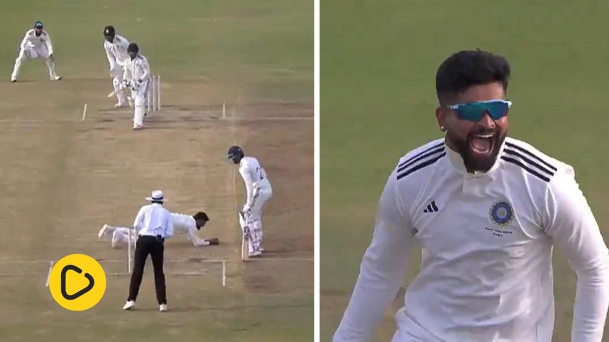 Shreyas Iyer celebrates taking the wicket of Mayank Agarwal in the Duleep Trophy 2024.