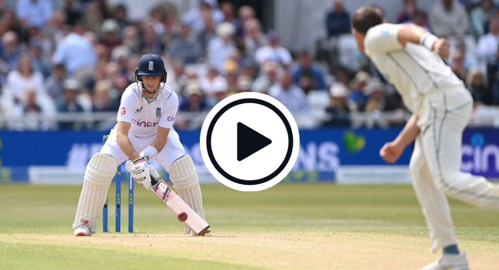 Watch: Joe Root reverse-scoops Tim Southee for six from his second ball of the day