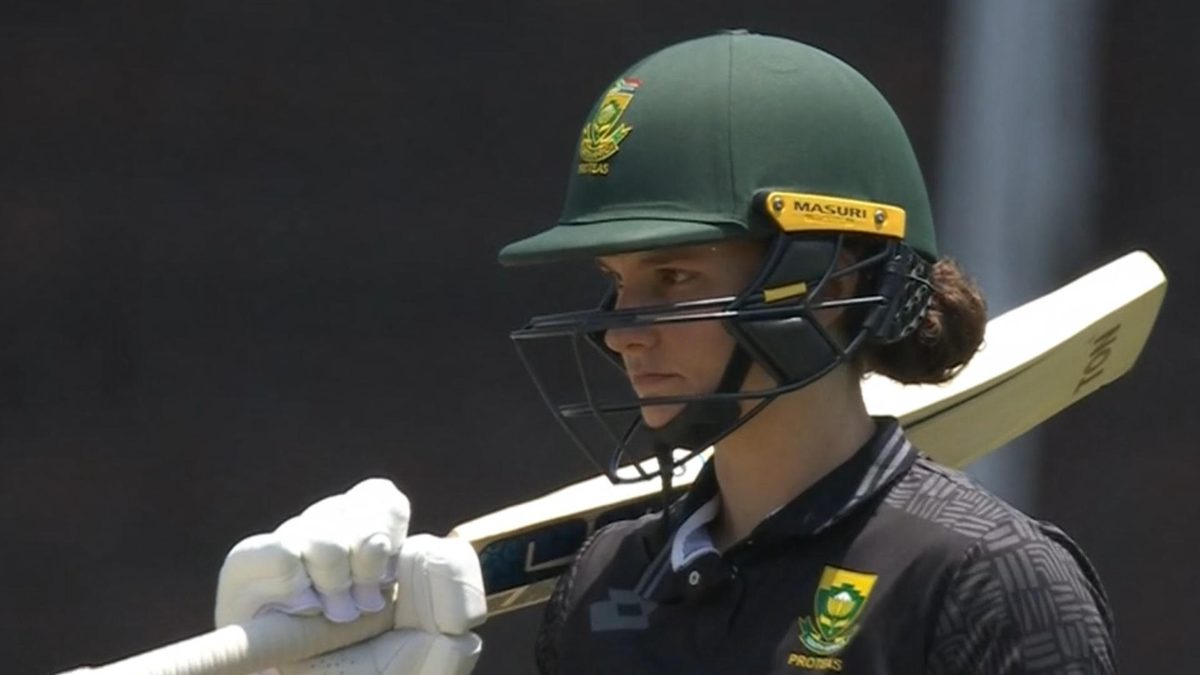 South Africa captain Laura Wolvaardt bats during the Black Day women’s ODI against England on Sunday