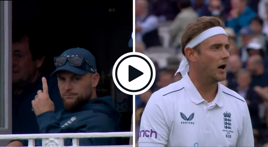 Watch: Stuart Broad fumes after Brendon McCullum signals from balcony that denied celebrappeal would have been out on review
