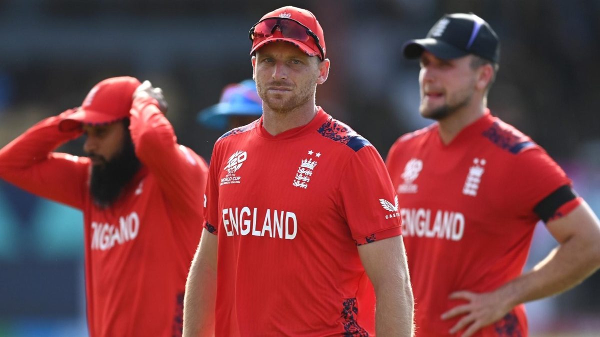 Jos Buttler cuts a forlorn figure after England's T20 World Cup final defeat to India