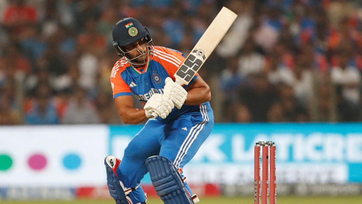 Shivam Dube of India during the India and England - 4th T20I match at Maharashtra Cricket Association Stadium on January 31, 2025 in Pune, India