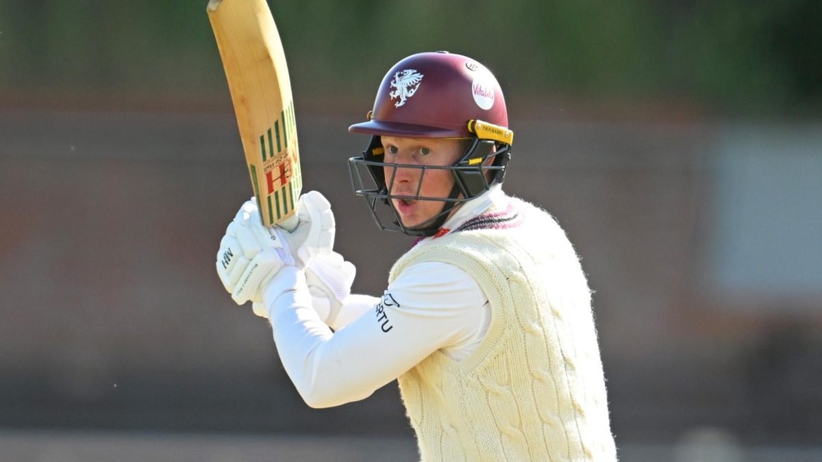 James Rew playing in the County Championship for Somerset