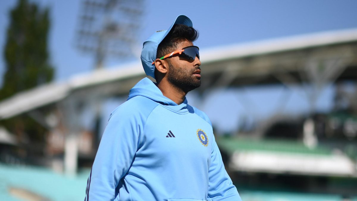 Suryakumar Yadav of India during India training prior to the ICC World Test Championship Final 2023 at The Oval on June 04, 2023 in London, England.