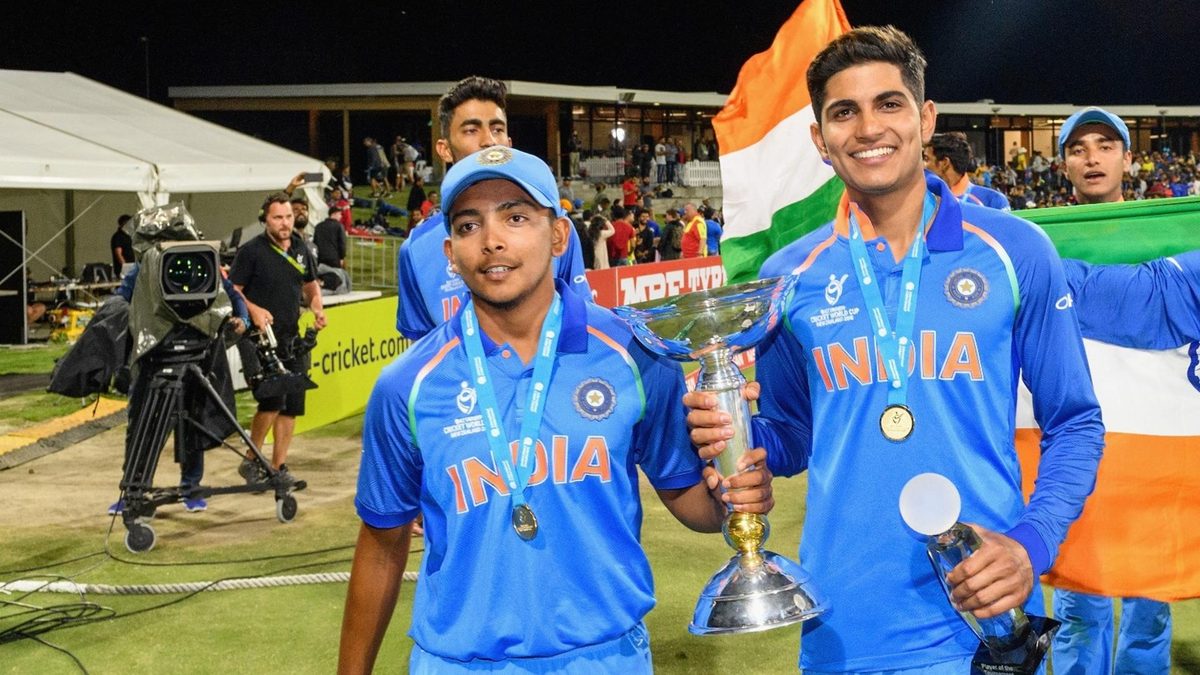 India U19 World Cup 2018 winners Prithvi Shaw and Shubman Gill, both named in Wisden's 2019 Best Young Cricketers in the World list
