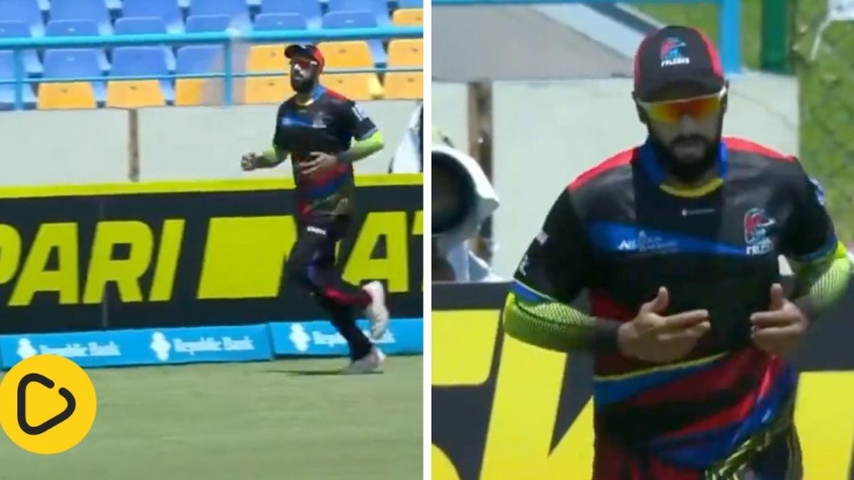 Imad Wasim casually strolls to collect the ball in the CPL