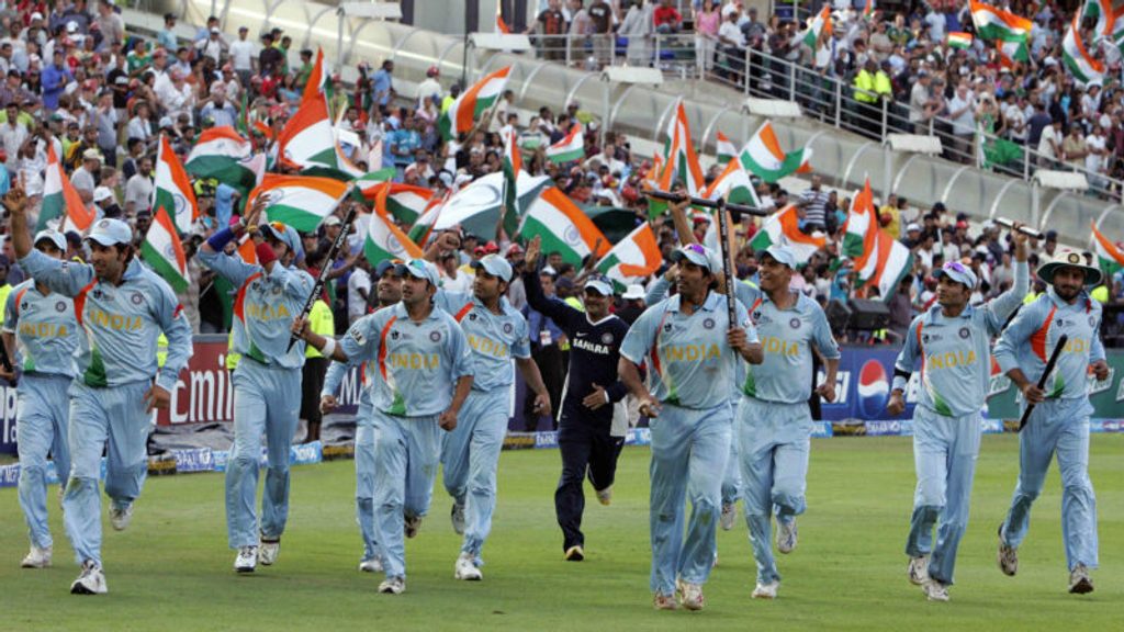 Lalchand Rajput (in the background) was the cricket manager of the Indian team that won the World T20 in 2007