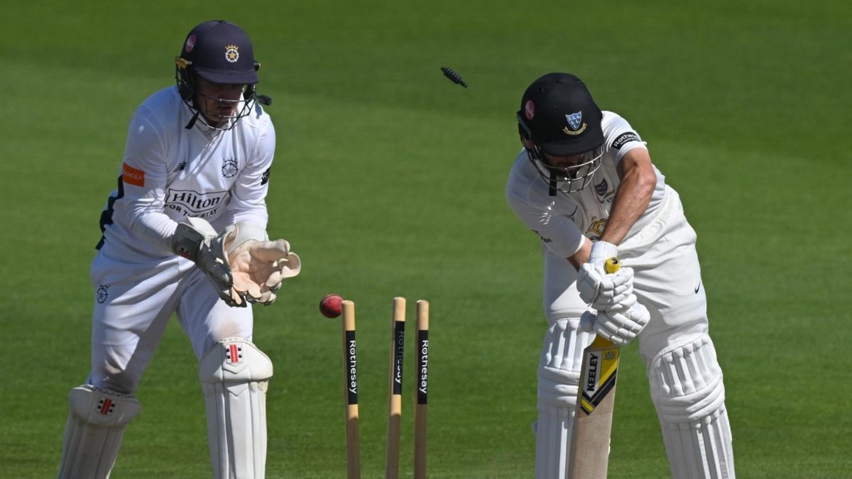 Sussex batter bowled by Hampshire bowler in the 2025 County Championship