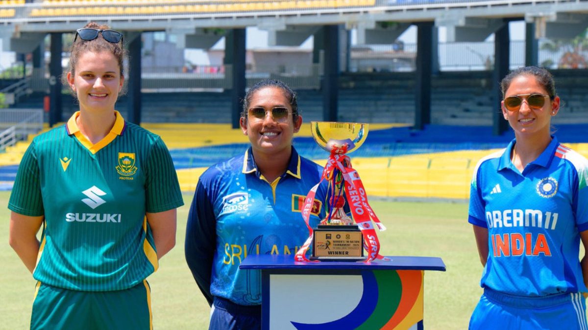 Captains pose for photoshoots before the start of the tri-series