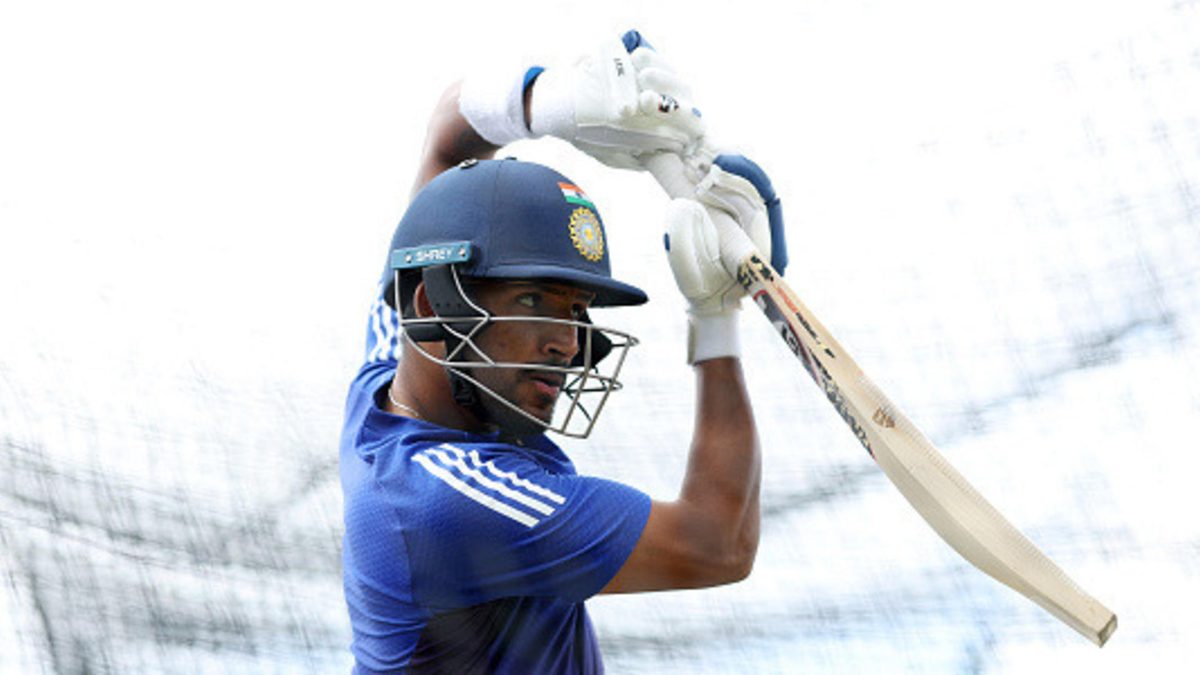 Dhruv Jurel of India bats during a India Session at Emirates Old Trafford on July 21, 2025 in Manchester, England