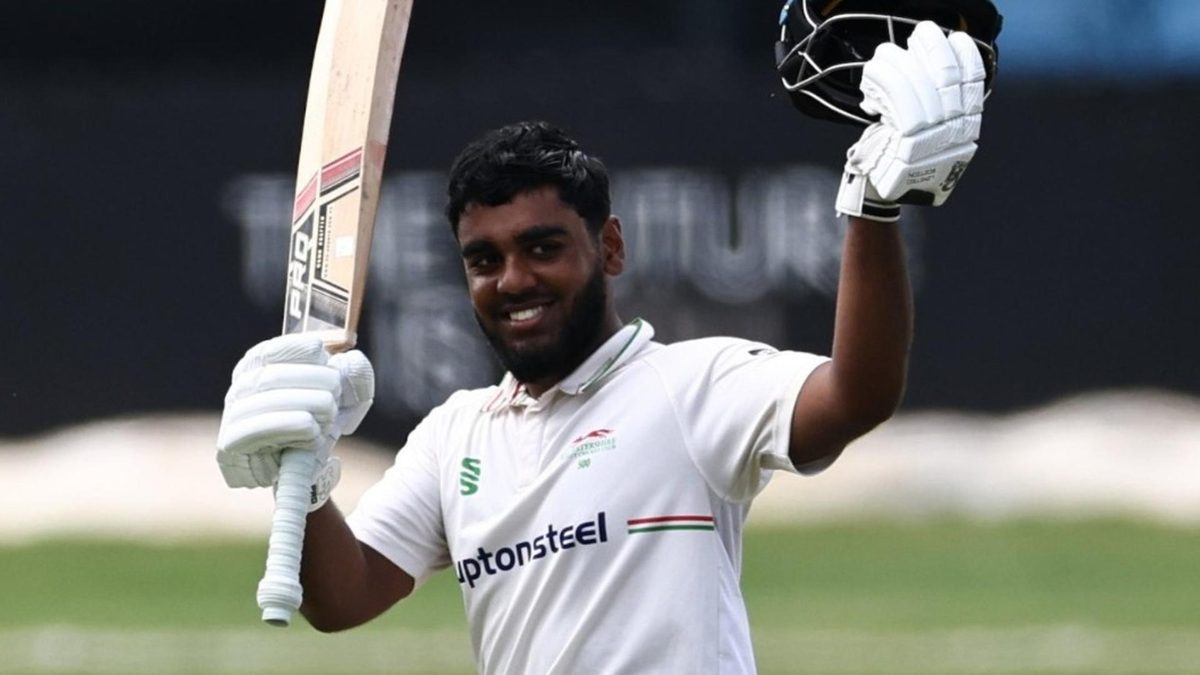 Rehan Ahmed celebrates fourth red-ball century of the season