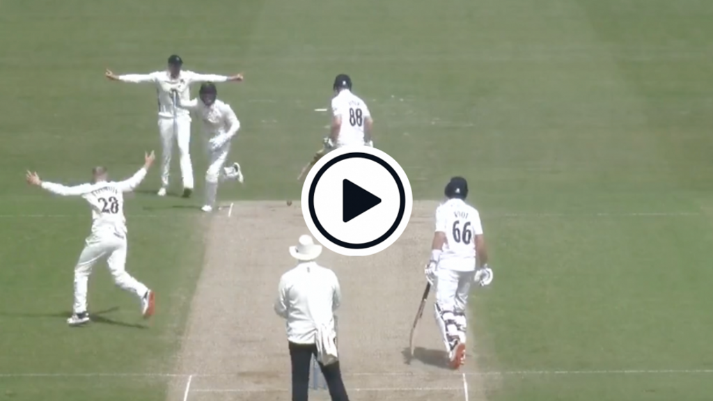 Watch: Matt Parkinson spins it big to bowl in-form Harry Brook in Roses clash