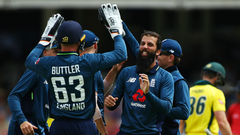 Moeen Ali led the way as Australia sank to 90-5 in the first ODI