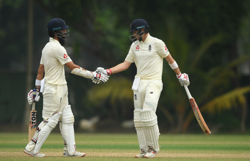 Joe Root (R) and Moeen Ali were the two best performers for England with the bat