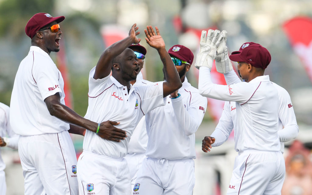 The West Indies pacemen bundled out England for 77 in the first innings